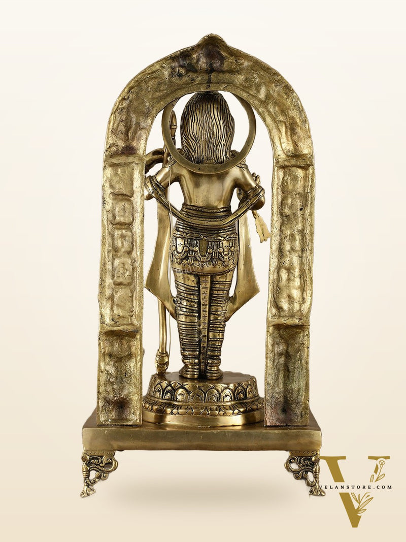 Brass Superfine Ram Lalla Statue with Arch and Enhanced Carvings 24 inch