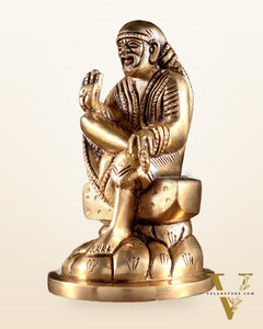 Brass Superfine Sai Baba Idol for Home Temple - 4.5 inch