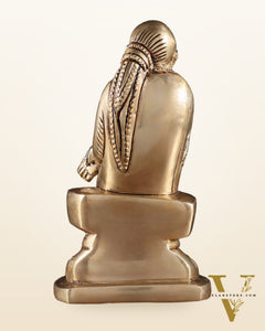 Brass Superfine Sai Baba Idol for Home Temple - 4.5 inch