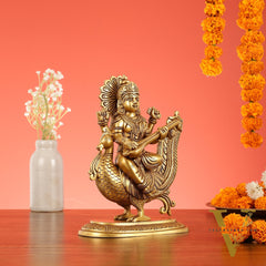 Brass Superfine Saraswati Idol - 10 Inch