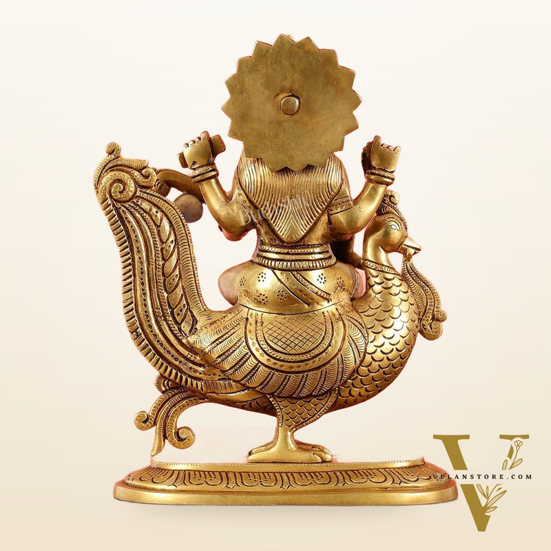 Brass Superfine Saraswati Idol - 10 Inch