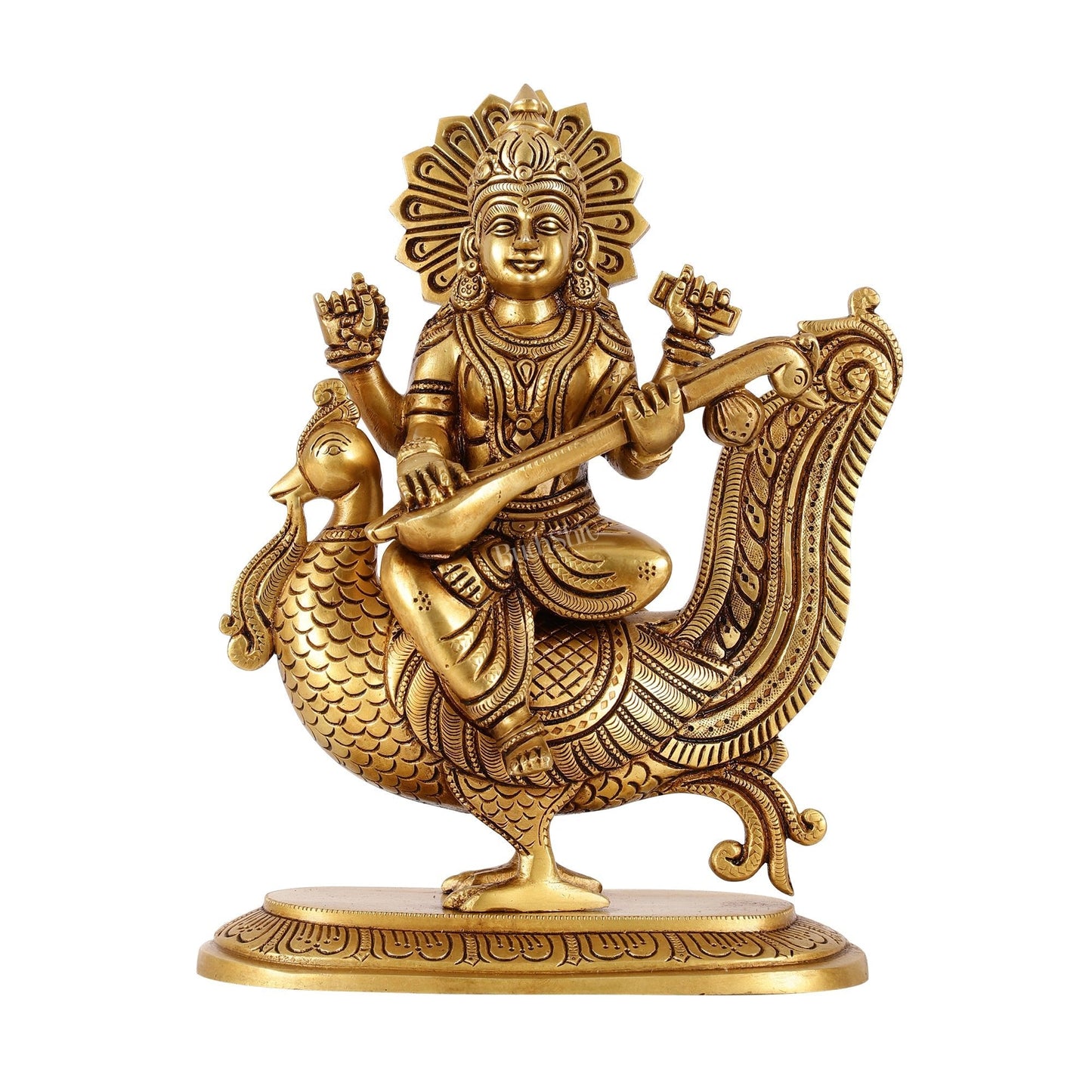 Brass Superfine Saraswati Idol - 10 Inch