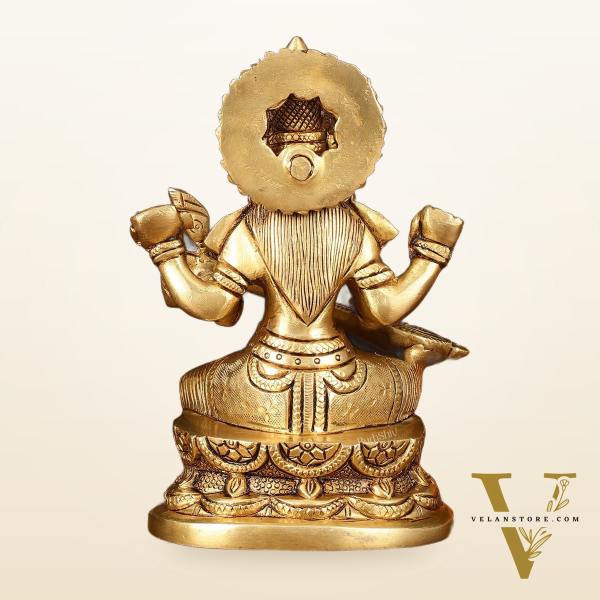 Brass Superfine Saraswati Idol - 7" Elegant Sculpture