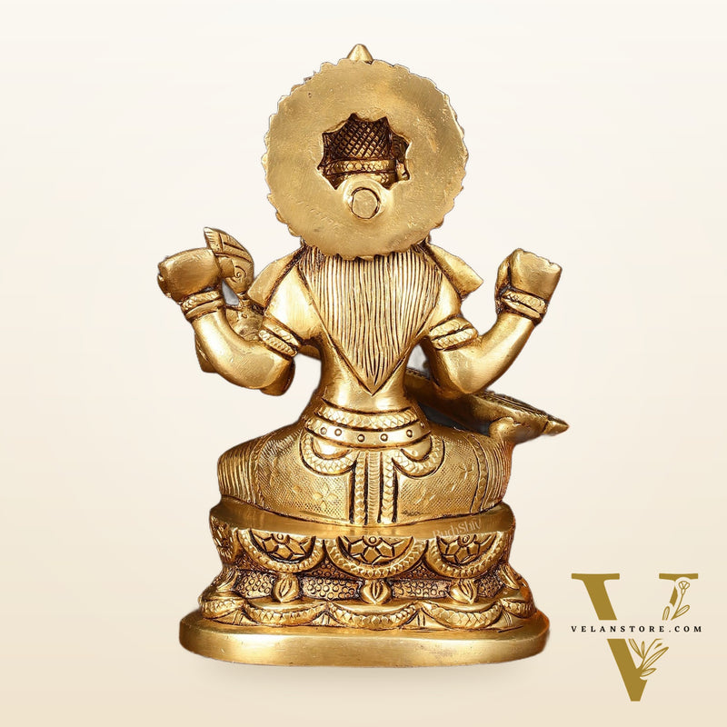 Brass Superfine Saraswati Idol - 7" Elegant Sculpture