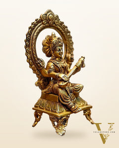Brass SuperFine Saraswati idol 9.5"