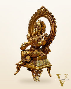 Brass SuperFine Saraswati idol 9.5"