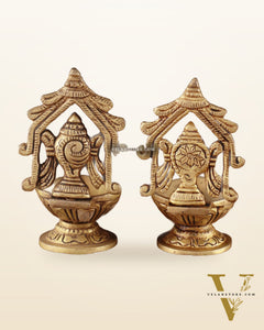 Brass Superfine Shankh Chakra Diya 3"