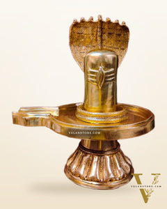 Brass Superfine Shiva Lingam with Snake - 22"