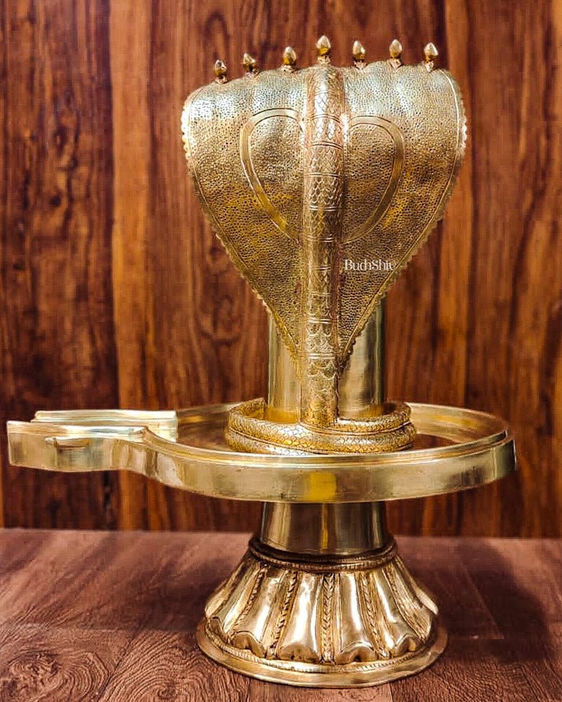 Brass Superfine Shiva Lingam with Snake - 22"