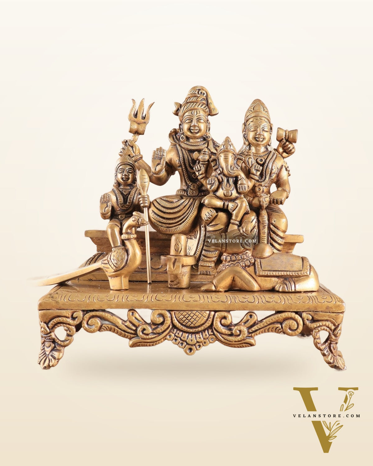 Brass Superfine Shiva Parivar Idol - 7.5"