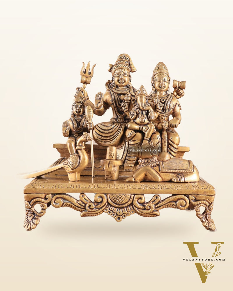 Brass Superfine Shiva Parivar Idol - 7.5"