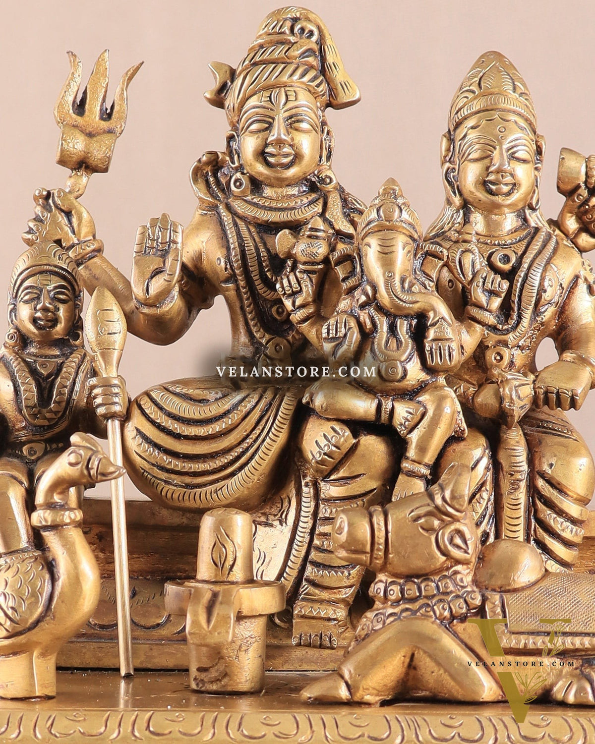 Brass Superfine Shiva Parivar Idol - 7.5"