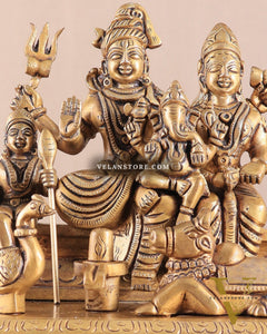 Brass Superfine Shiva Parivar Idol - 7.5"