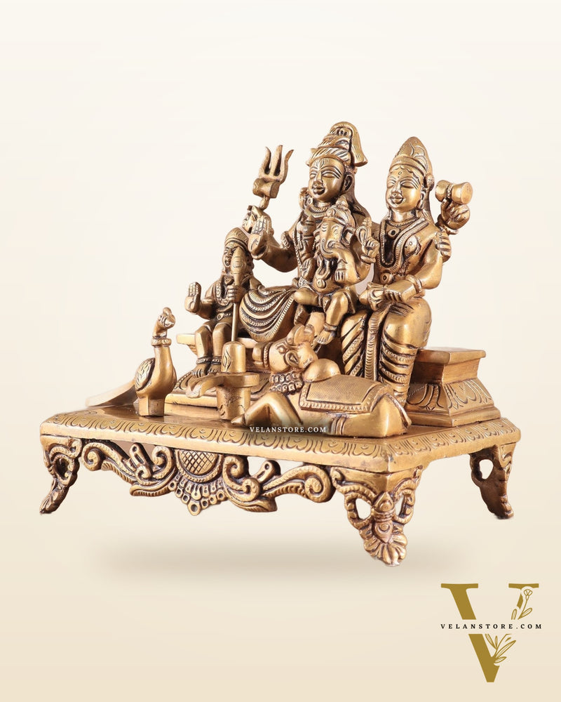 Brass Superfine Shiva Parivar Idol - 7.5"