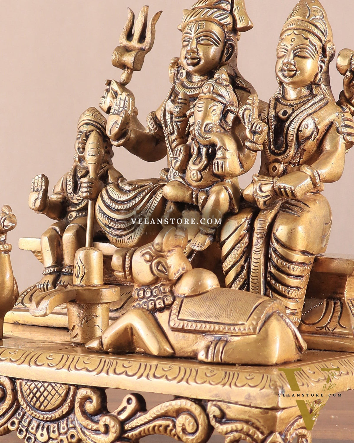 Brass Superfine Shiva Parivar Idol - 7.5"