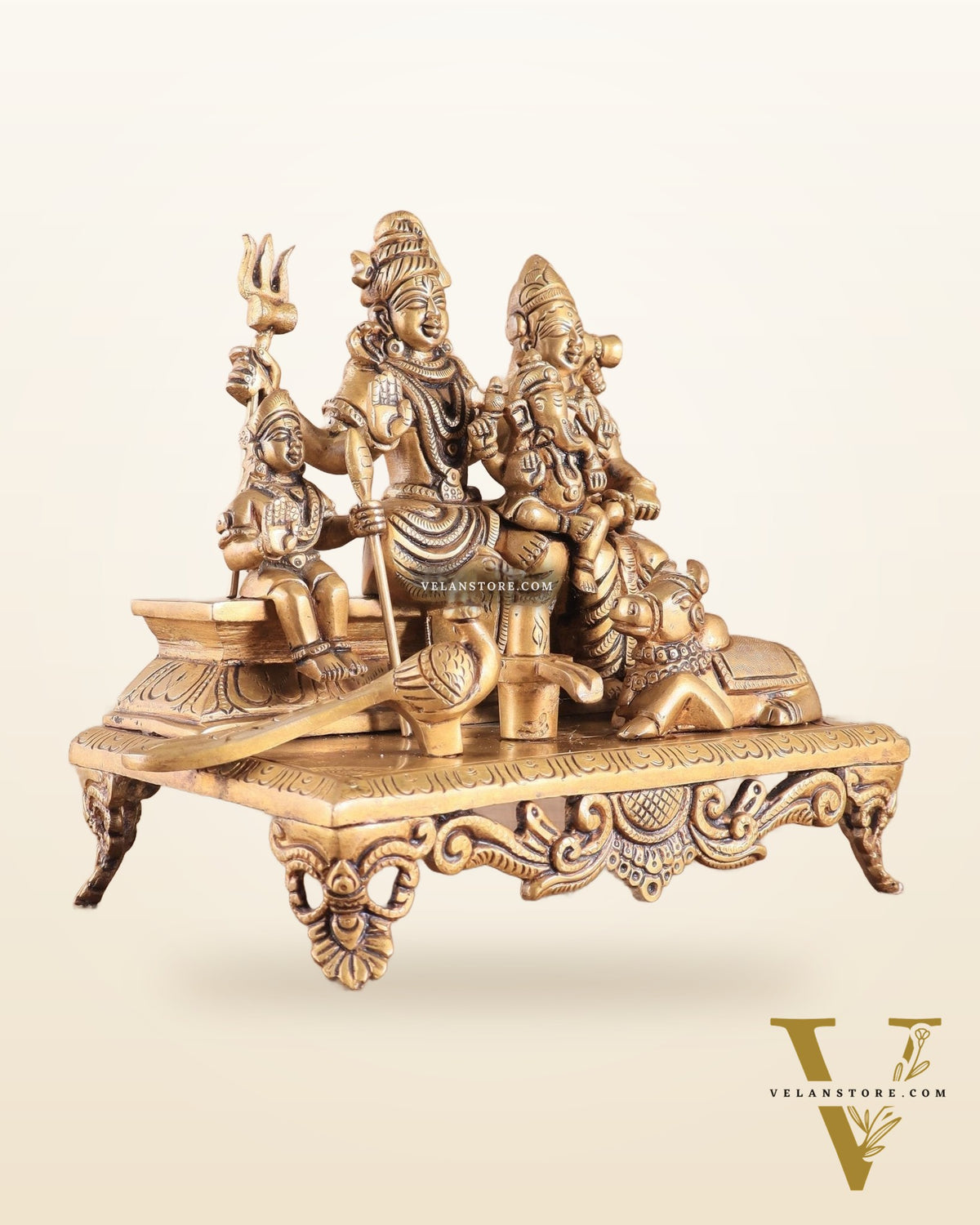 Brass Superfine Shiva Parivar Idol - 7.5"