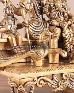 Brass Superfine Shiva Parivar Idol - 7.5"