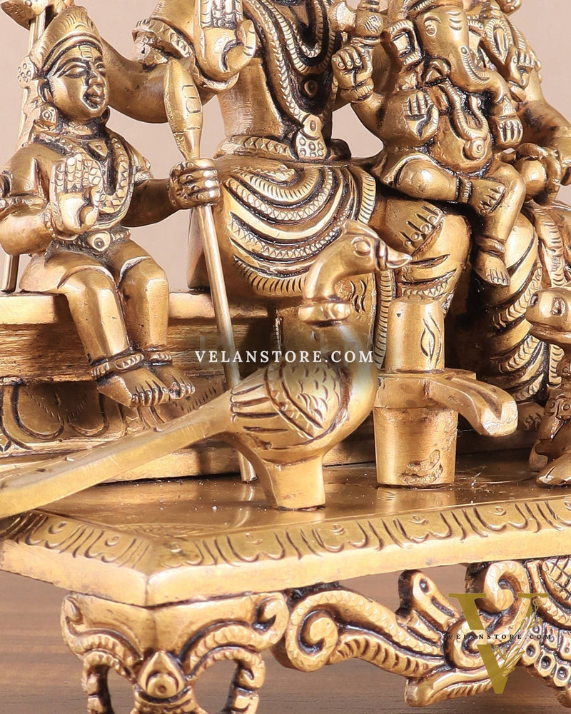 Brass Superfine Shiva Parivar Idol - 7.5"