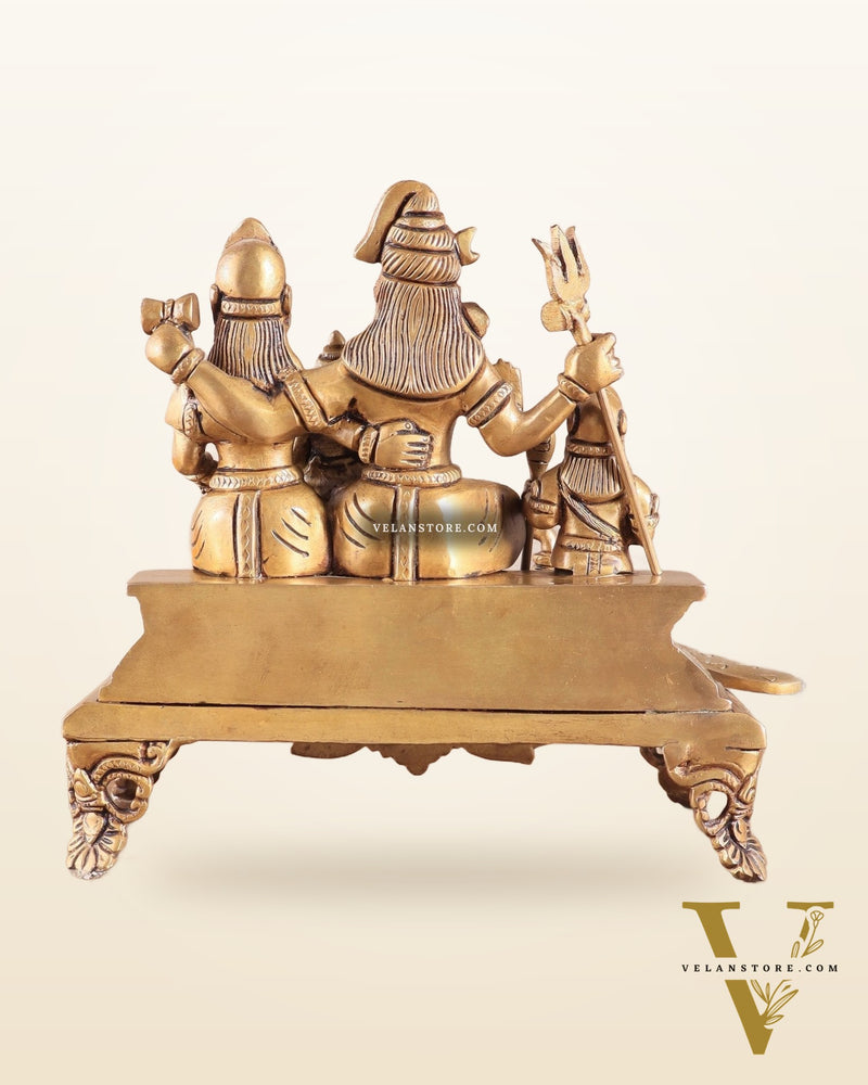 Brass Superfine Shiva Parivar Idol - 7.5"