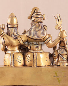Brass Superfine Shiva Parivar Idol - 7.5"