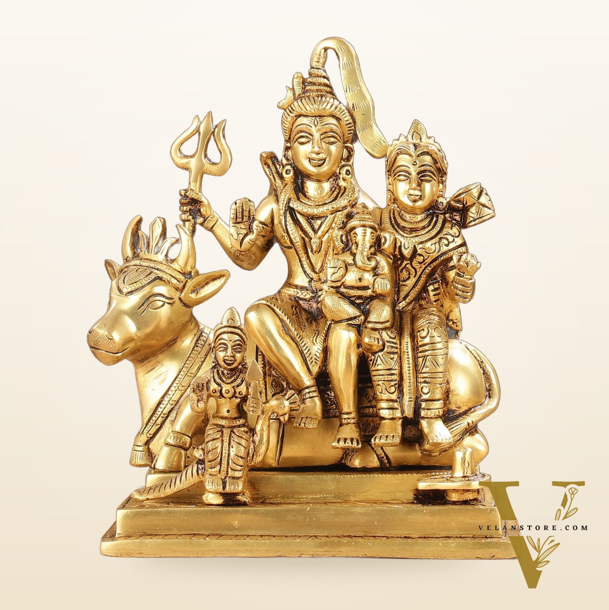 Brass superfine Shiva Parivar Statue| 8.5" Height