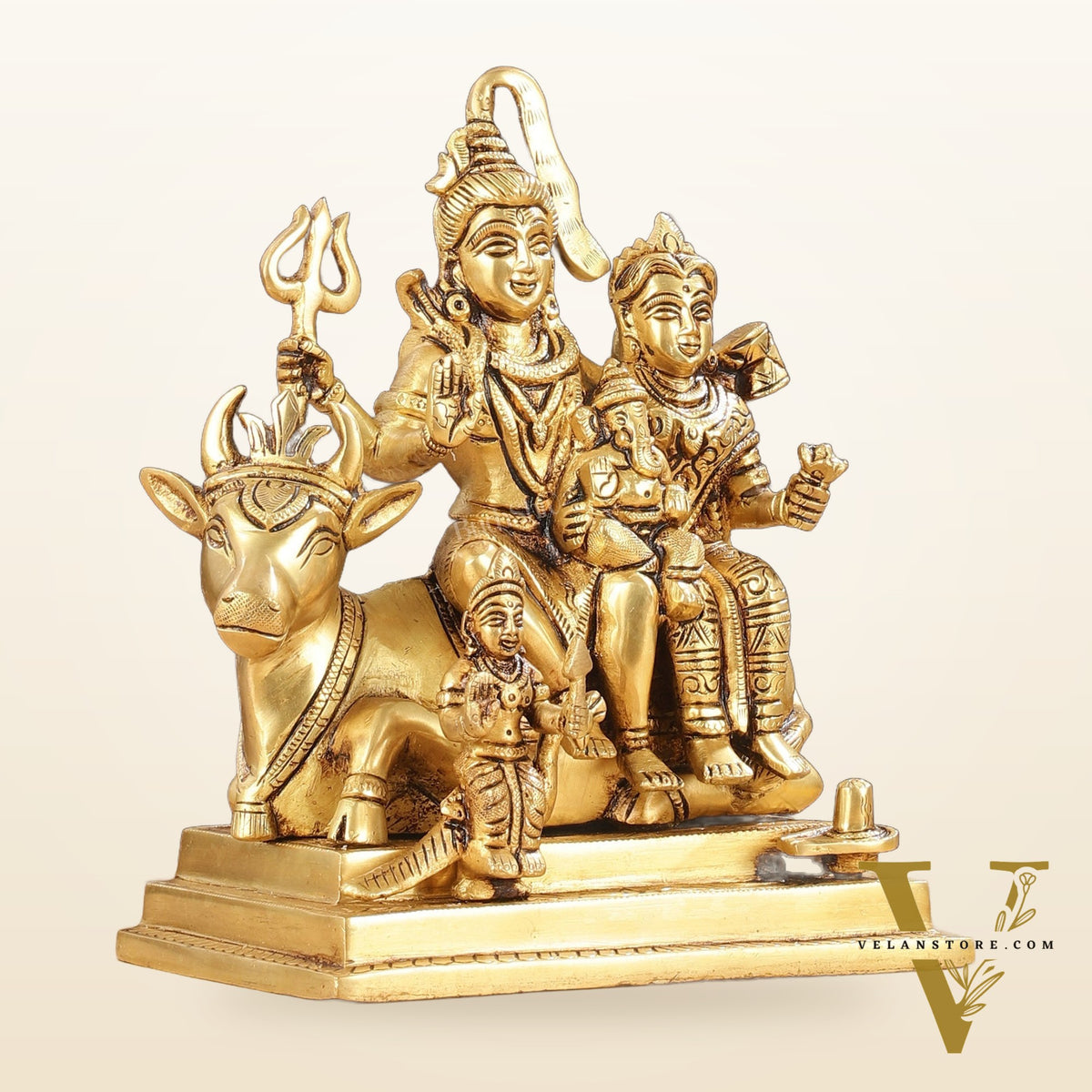 Brass superfine Shiva Parivar Statue| 8.5" Height