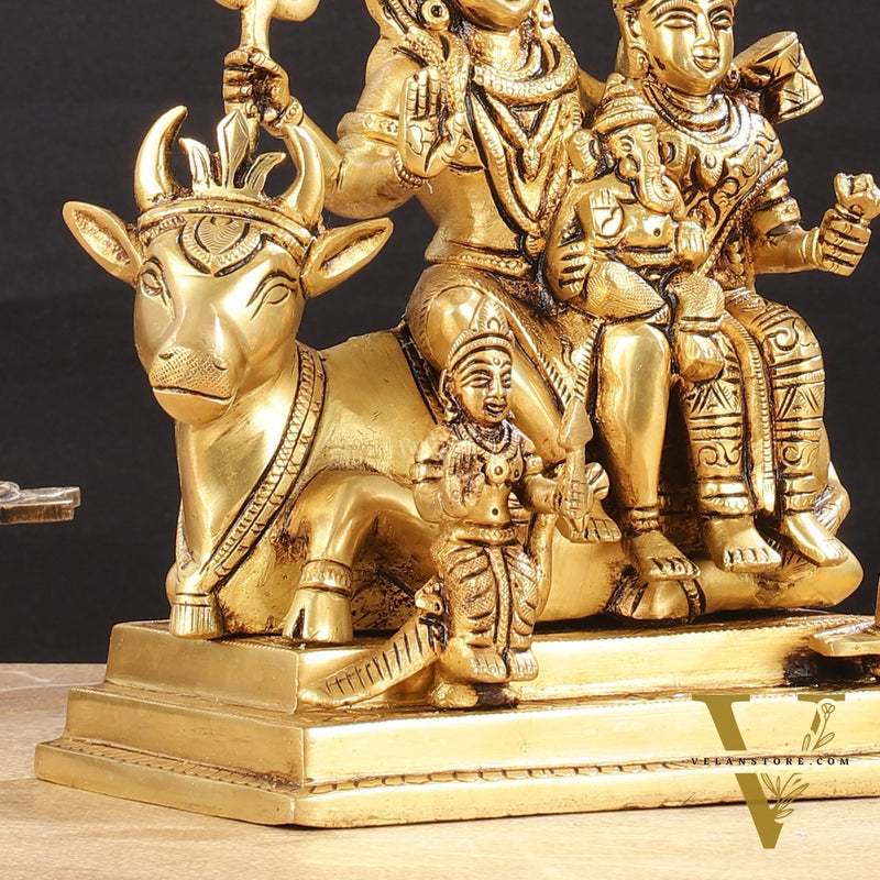 Brass superfine Shiva Parivar Statue| 8.5" Height