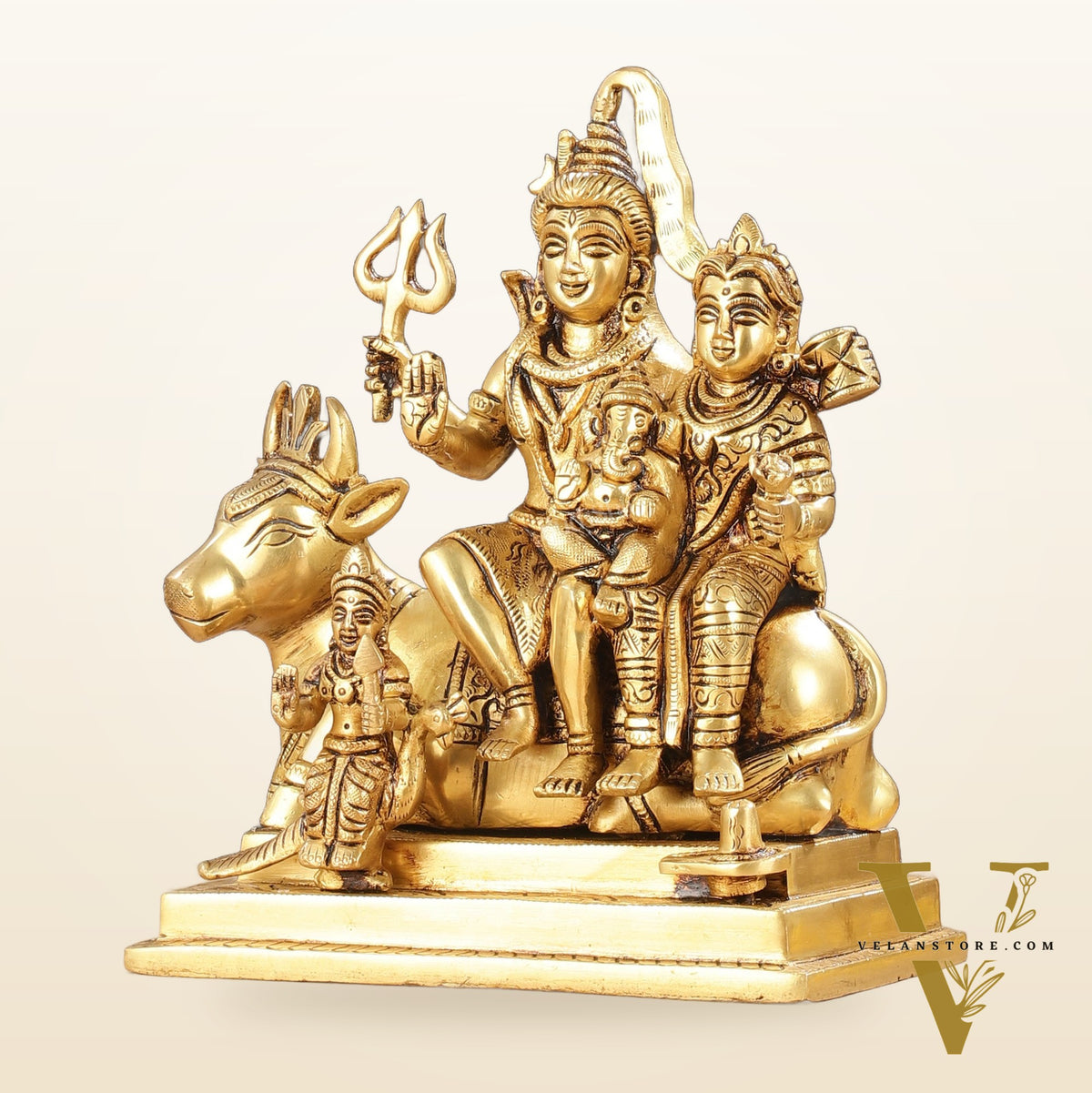 Brass superfine Shiva Parivar Statue| 8.5" Height