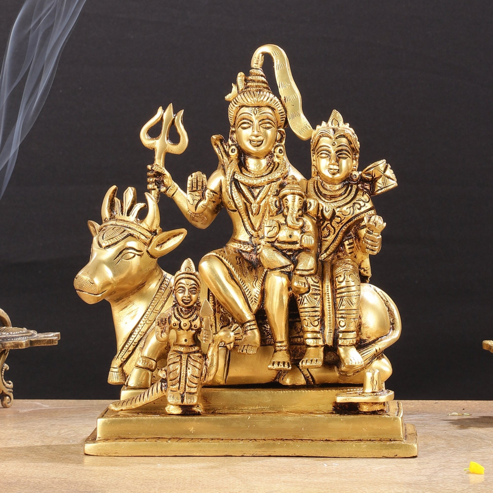 Brass superfine Shiva Parivar Statue| 8.5" Height