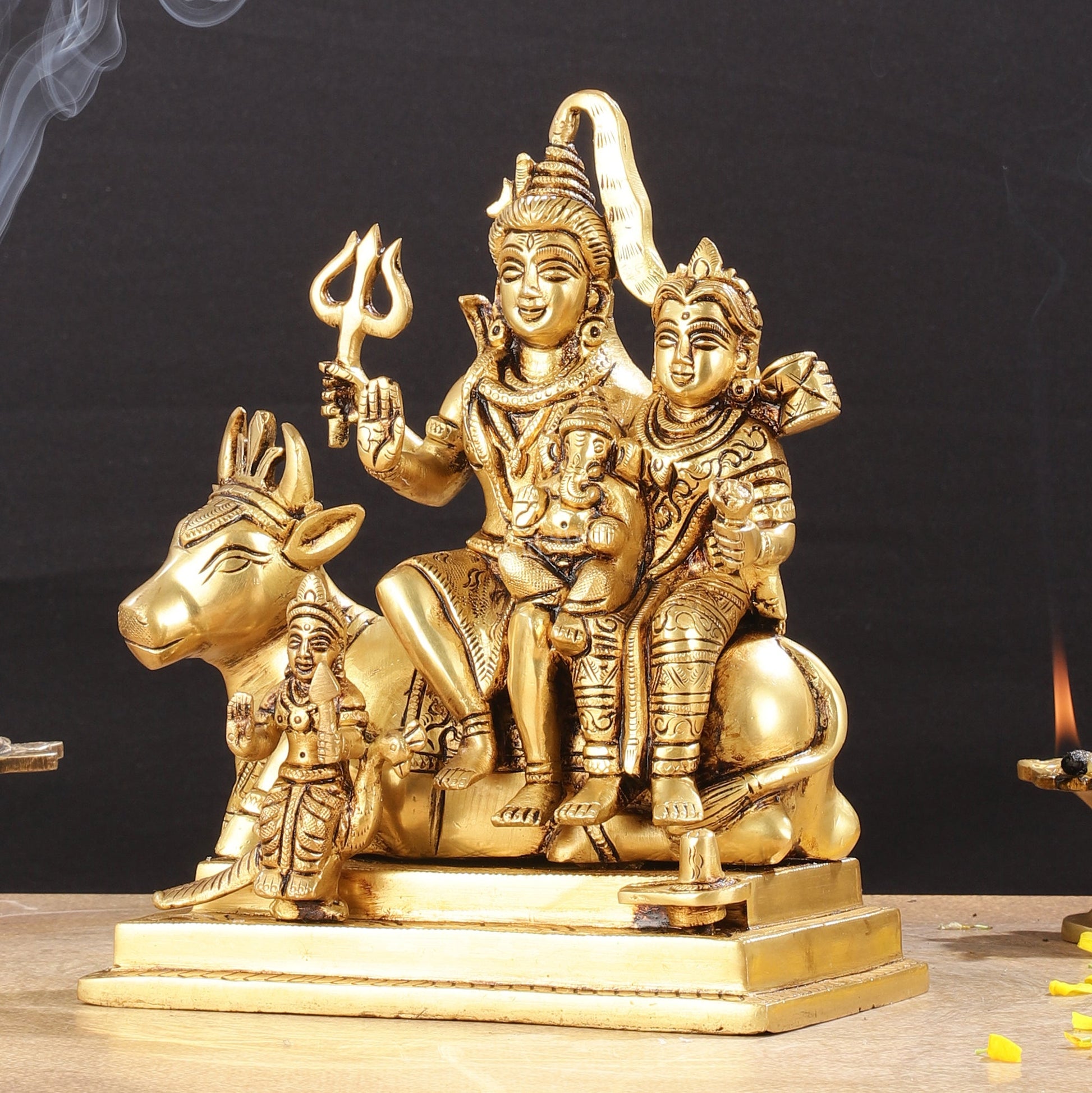 Brass superfine Shiva Parivar Statue| 8.5" Height