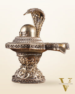 Brass Superfine Shivling Idol – Intricate Design, 4.8" Height