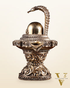 Brass Superfine Shivling Idol – Intricate Design, 4.8" Height