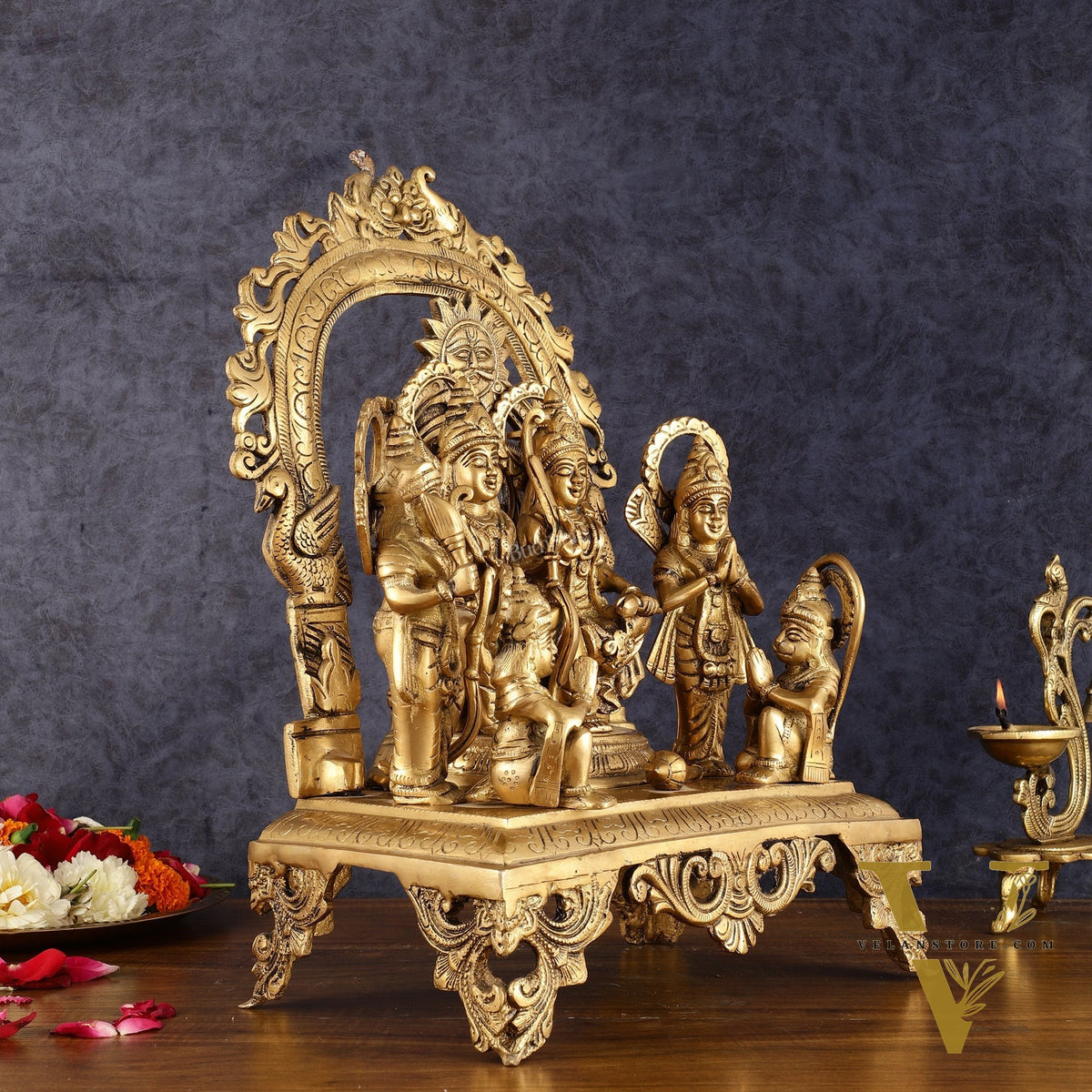 Brass Superfine Shri Ram Darbar Idol - 16 Inch (Ramapatabhishekam)
