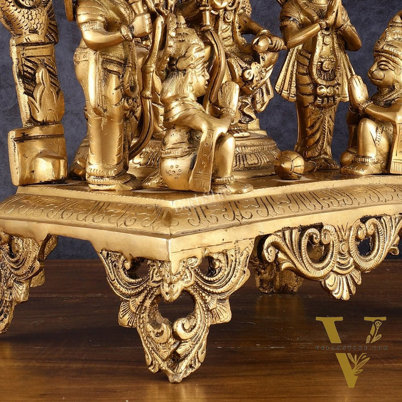 Brass Superfine Shri Ram Darbar Idol - 16 Inch (Ramapatabhishekam)