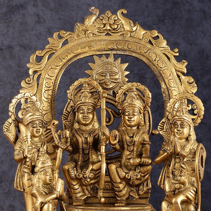 Brass Superfine Shri Ram Darbar Idol - 16 Inch (Ramapatabhishekam)