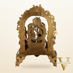 Brass Superfine Shri Ram Darbar Idol with Stonework | 16 inch (Ramapatabhishekam)