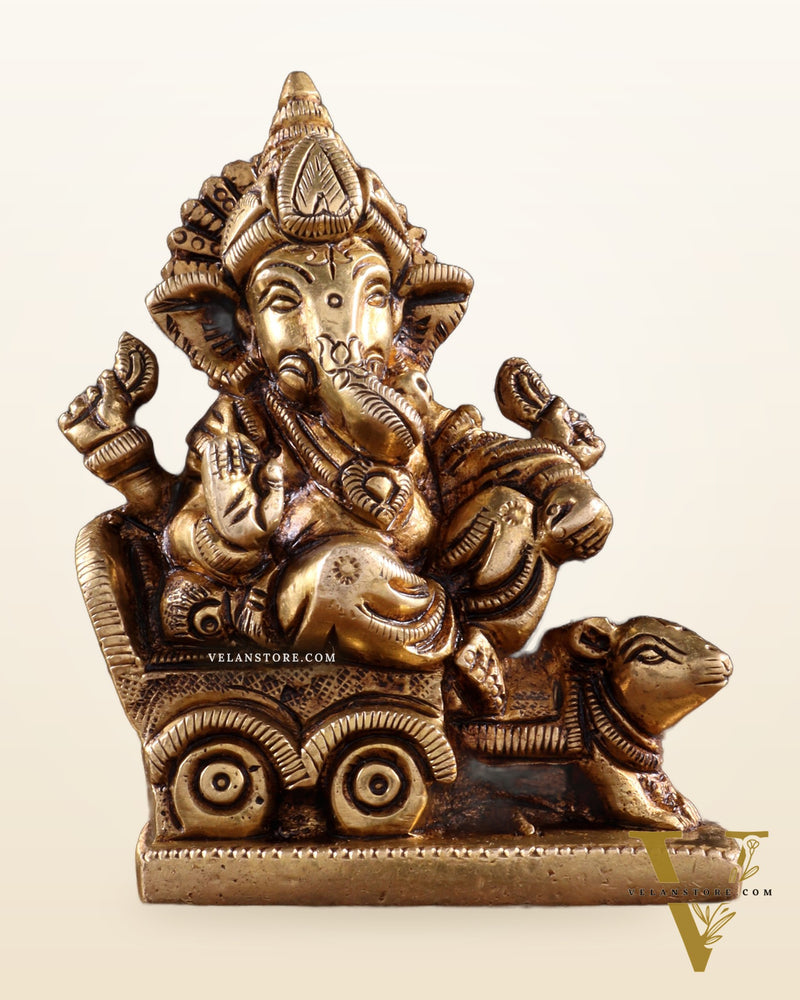 Brass superfine Small Ganesha Idol | Height 3.5 inch