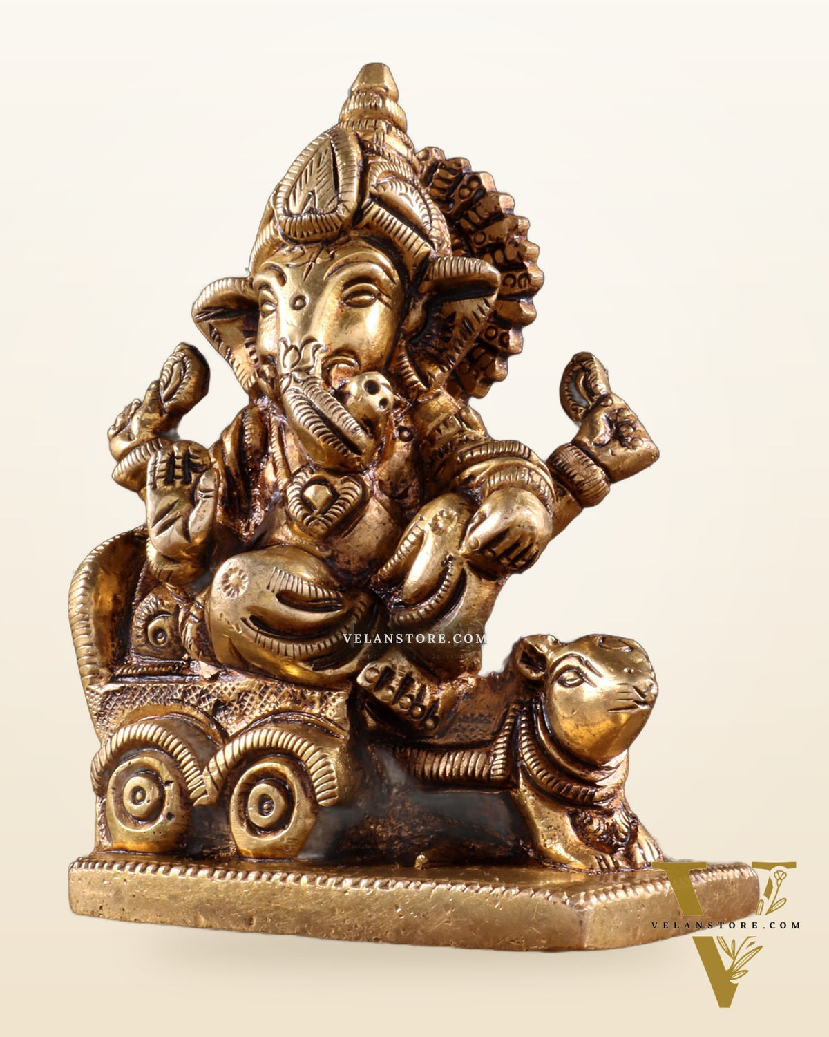 Brass superfine Small Ganesha Idol | Height 3.5 inch