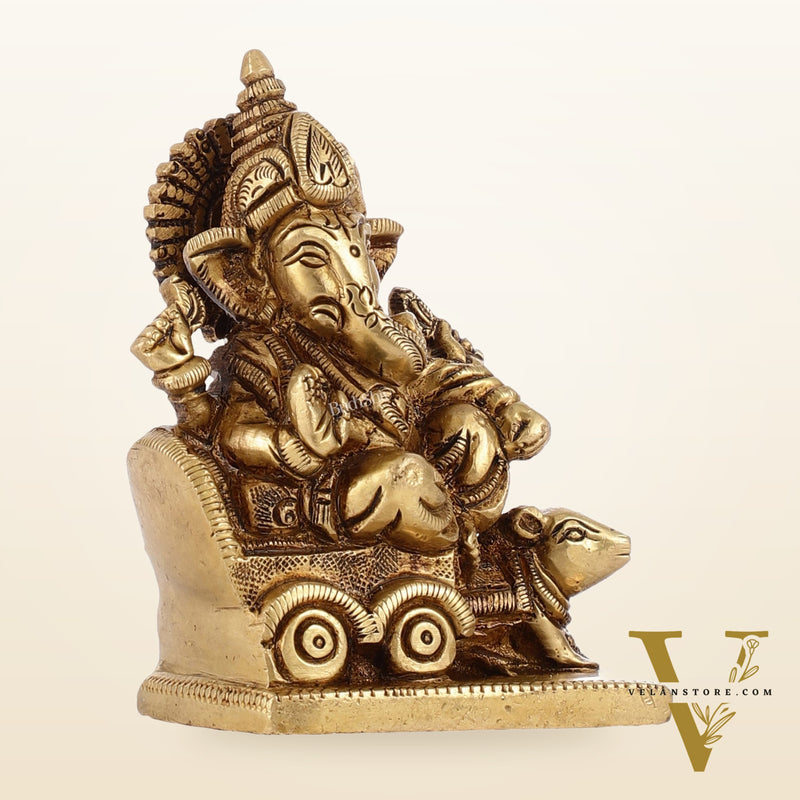 Brass superfine Small Ganesha Idol | Height 3.5 inch