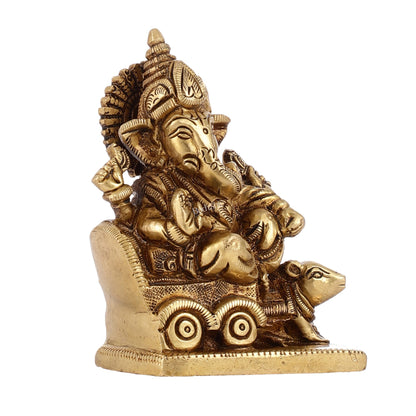 Brass superfine Small Ganesha Idol | Height 3.5 inch