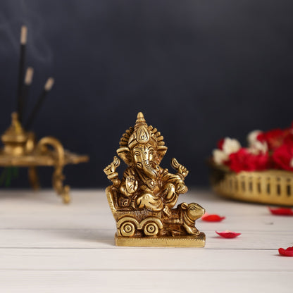 Brass superfine Small Ganesha Idol | Height 3.5 inch