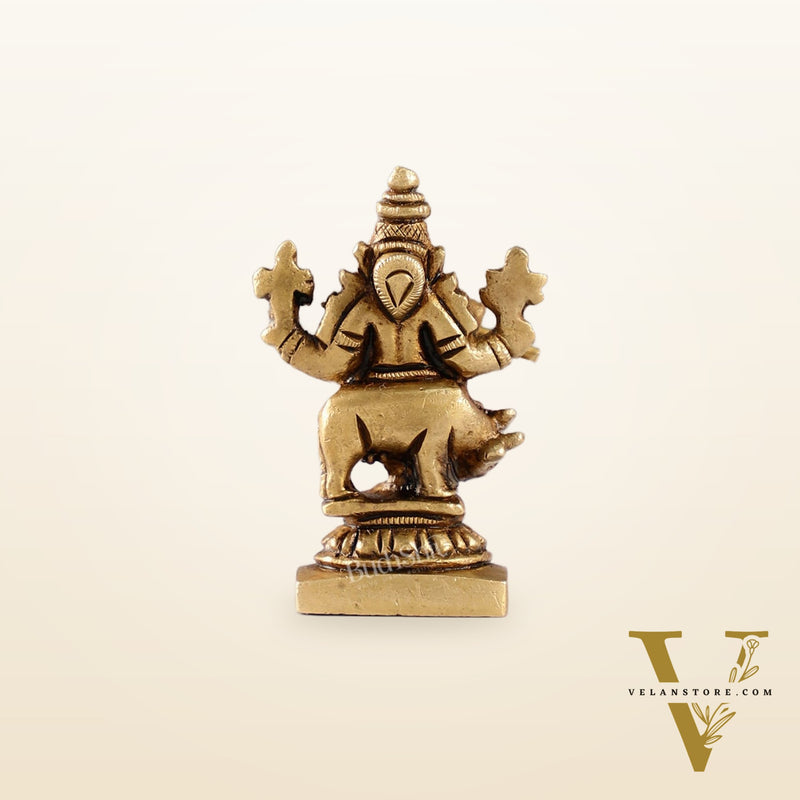 Brass Superfine Small Krishna with Cow Idol | Height 2 inch