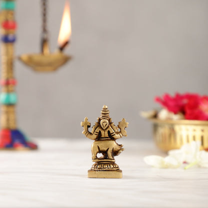 Brass Superfine Small Krishna with Cow Idol | Height 2 inch