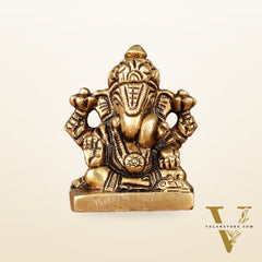 Brass Superfine small miniature Dagduseth Ganapati Idol - 2"