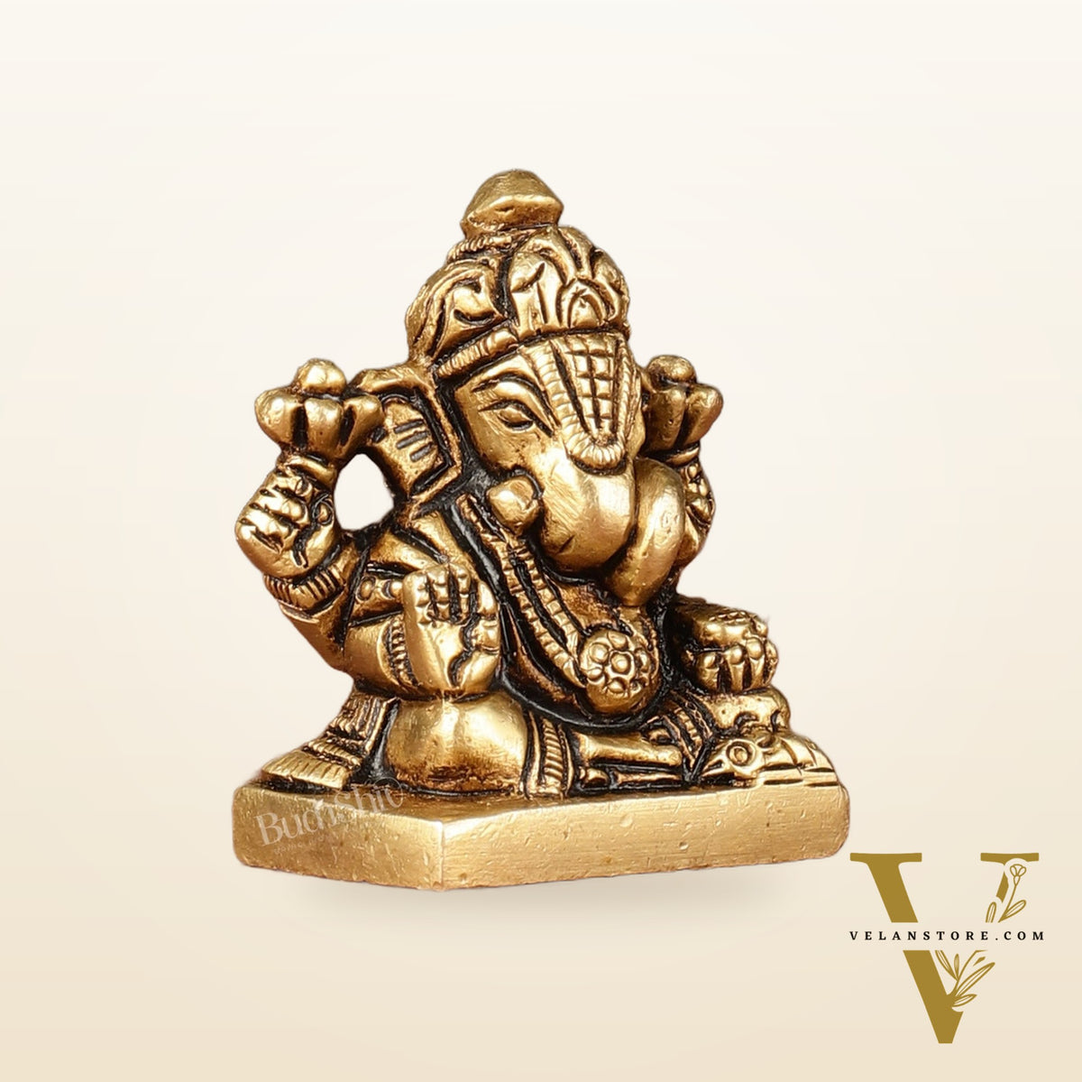 Brass Superfine small miniature Dagduseth Ganapati Idol - 2"