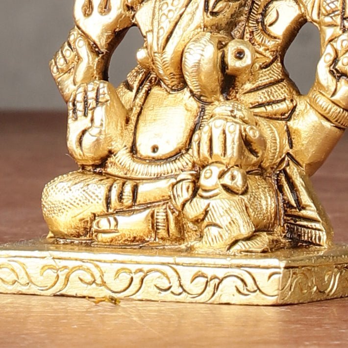 Brass Superfine small miniature Dagduseth Ganapati Idol - 3"