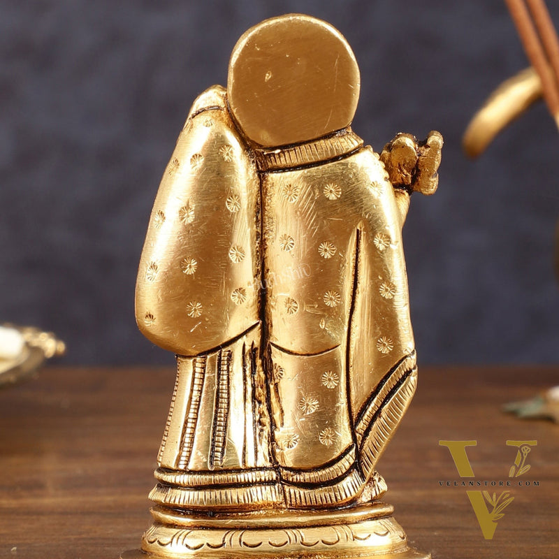 Brass Superfine Small Radha Krishna Together Idol - 4" Height
