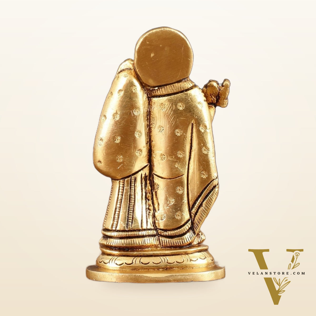 Brass Superfine Small Radha Krishna Together Idol - 4" Height