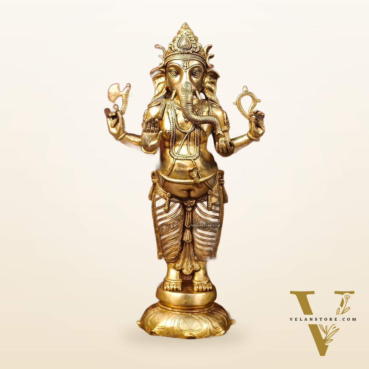 Brass Superfine Standing Ganesha Statue 24"