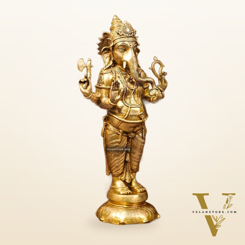 Brass Superfine Standing Ganesha Statue 24"